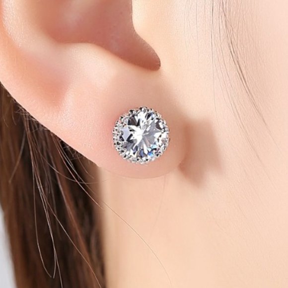 Swarovski Crystals 2-CTW Clear Stud Earrings - Picture 1 of 3